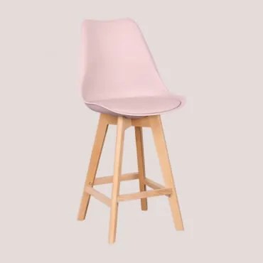 Pacco Di 2 Sgabelli Alti 65 Cm Con Cuscino In Similpelle Nordic Marrone Nocciola - Sklum