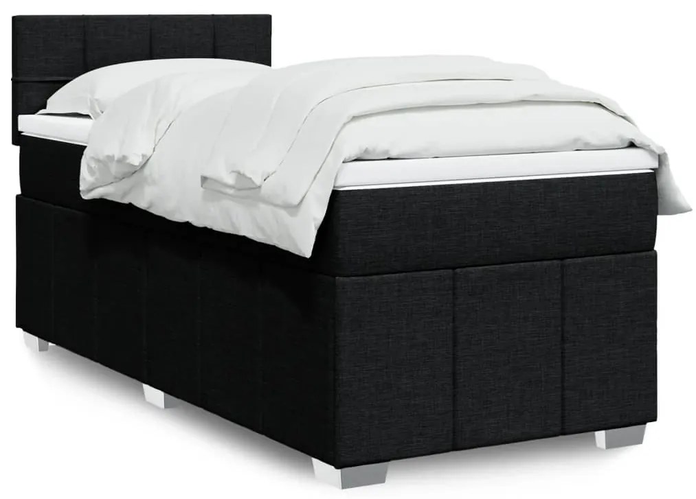 Giroletto A Molle Con Materasso Nero 100x200 Cm İn Tessuto /