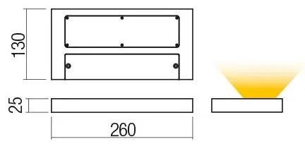 Redo 01-3016 - Applique da parete LED LAMINA 2xLED/15W/230V CRI 90 nera