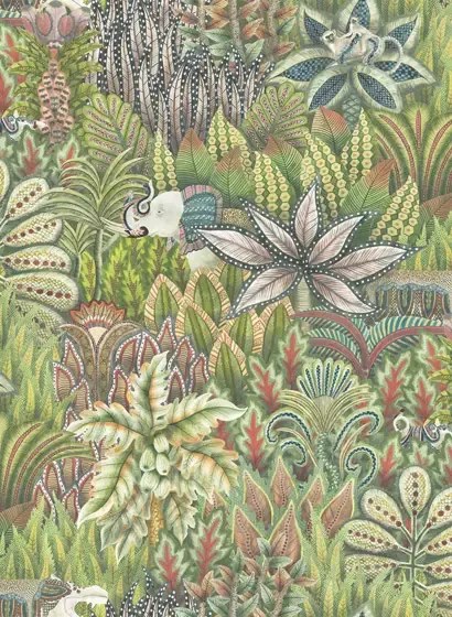Exotische Tapete Singita von Cole & Son - Soft Green