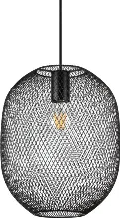 Net sospensione in rete metallica 1 luce attacco e27 24,5cm nera