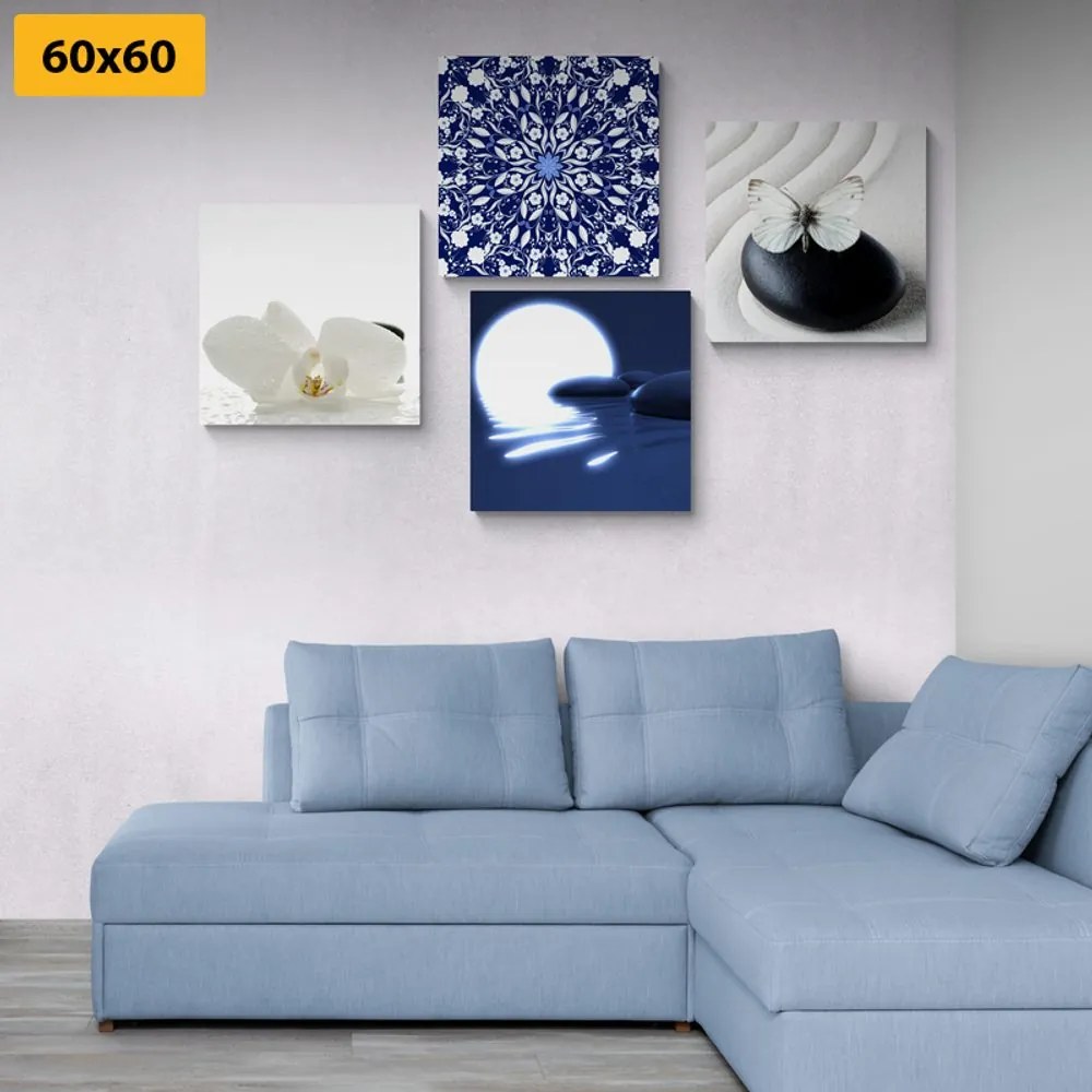 Set di quadri – Feng Shui in bianco e blu