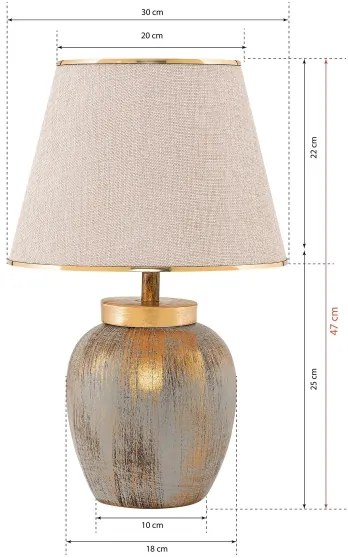 Lampada da tavolo 1xE27/40W/230V oro/beige