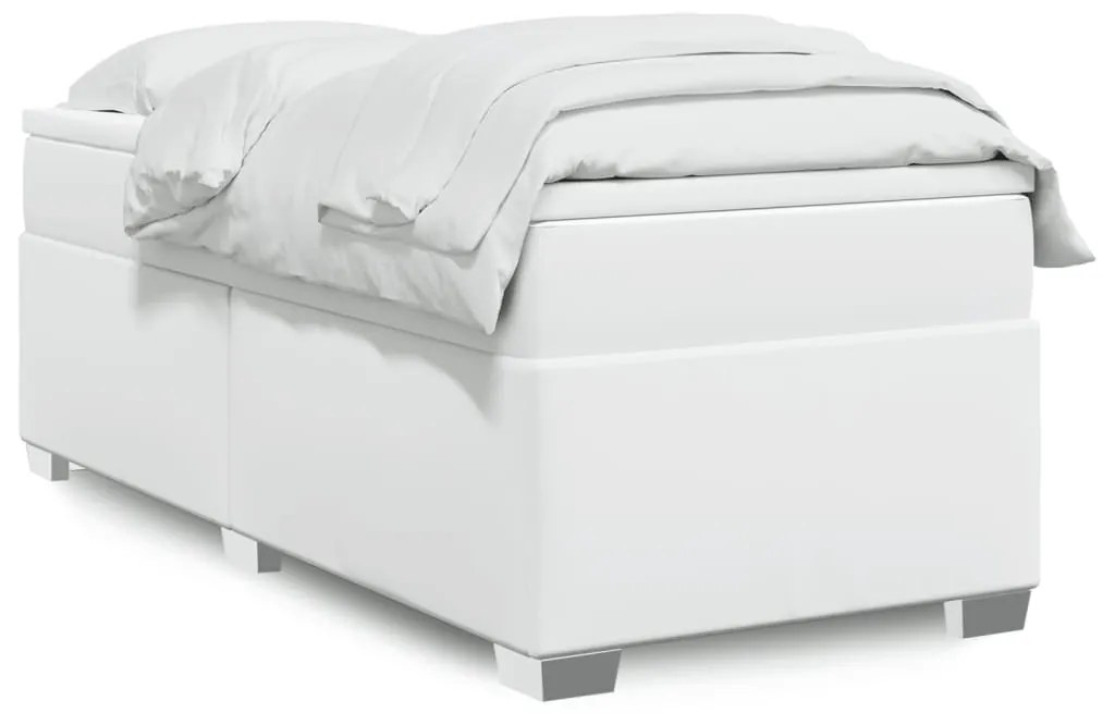 Giroletto A Molle Con Materasso Bianco 90x200 Cm İn Similpelle /