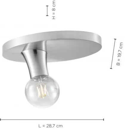 JUST LIGHT. 14777-55 - Plafoniera TURN ME 1xE27/60W/230V cromo