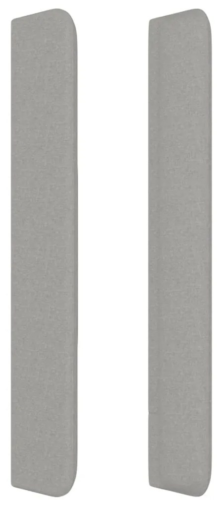 Testiera ad orecchio grigio chiaro 183x16x118/128 cm in tessuto