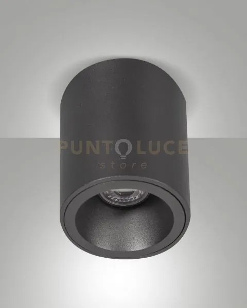 Guamo plafoniera tonda nera 1 luce attacco gu10 d.9cm