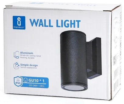 Aigostar - Applique da esterno 1xGU10/230V nero IP65 arrotondato