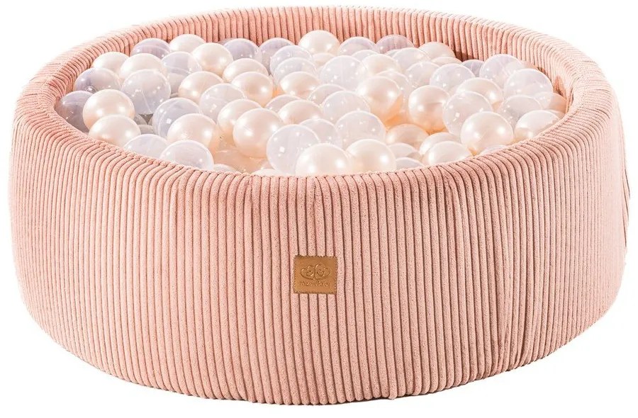 Piscina di palline rosa in velluto a coste ø 90x30 cm Montessori – Meowbaby