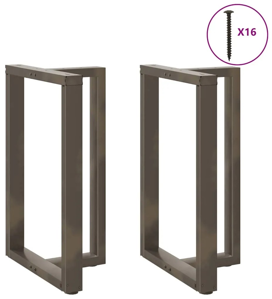 Gambe Tavolo Bar Forma T 2 Pz Naturale 60x35x(91-92)cm Acciaio /