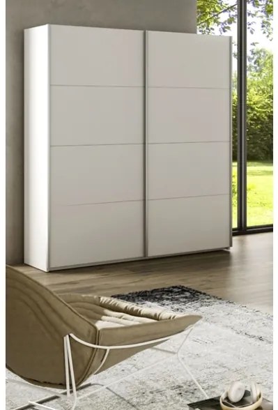 Armadio Guardaroba 2 Ante Scorrevoli 150x60x200 Bianco Opaco Morgan