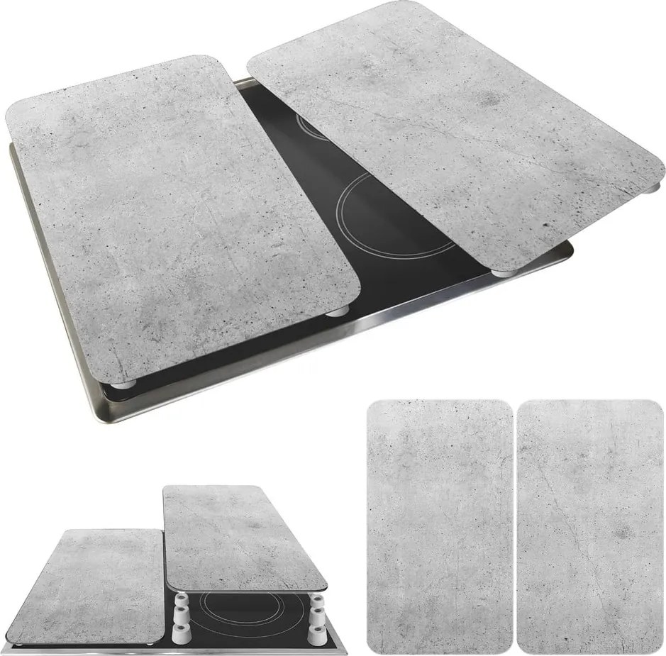 Set di 2 copri stufe in vetro grigio Universal - Wenko