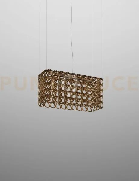 Giogali sospensione re2 cristallo oro e bronzo opaco  3 luci attacc...