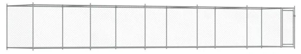 Gabbia per cani con porta grigia 10x2x1,5 m in acciaio zincato