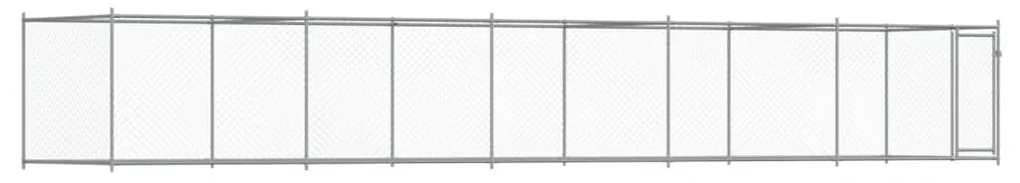 Gabbia per cani con porta grigia 10x2x1,5 m in acciaio zincato