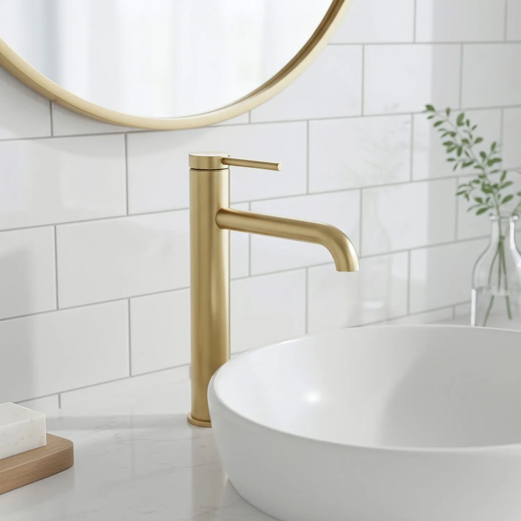 Rubinetto da lavabo Rea Spot Brush Gold High