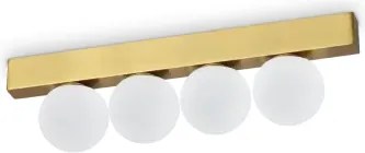 Binomio lampada da soffitto led 3000k 12w 900 lm 4 sfere ottone