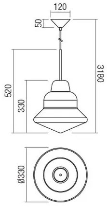 Redo 01-1770 - Lampadario a sospensione con cavo AMNO 1xE27/42W/230V Ø 33 cm beige