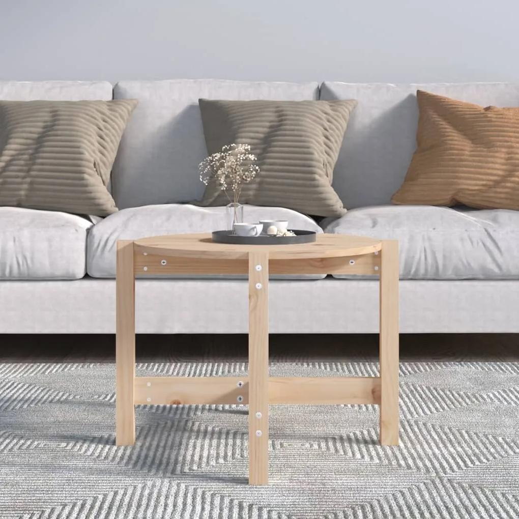 Tavolino da salotto Ø 62,5x45 cm in legno massello di pino
