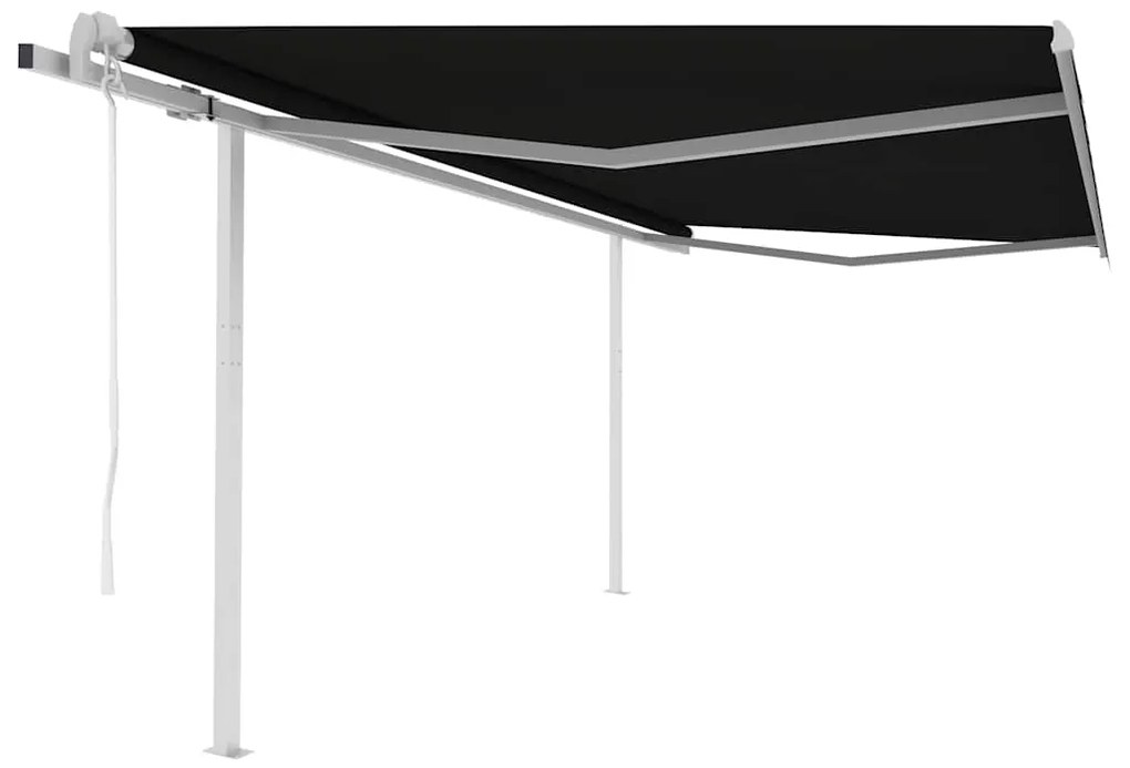 Tenda Da Sole Retrattile Automatica Con Pali 4x3 M Antracite /