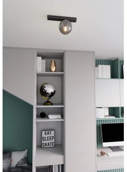 Plafoniera FIT 1xE14/10W/230V nero/grigio