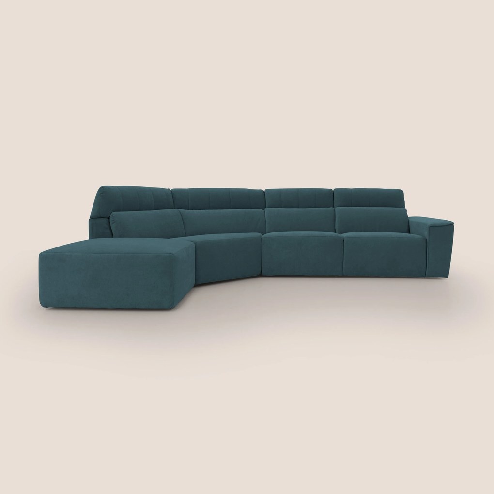 Clark Divano angolare con opzione relax elettrico in tessuto smacchiabile impermeabile T17