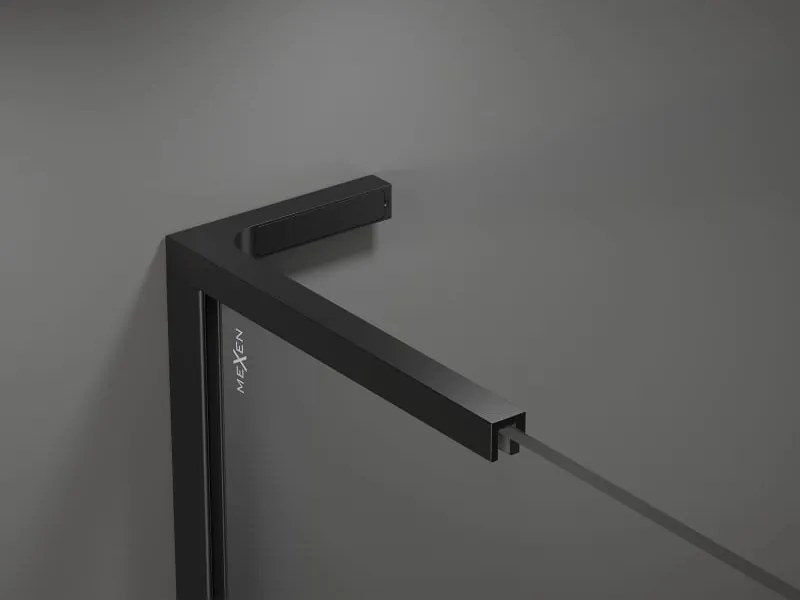 Mexen Velar L Duo cabina doccia scorrevole 100 x 90 cm, trasparente, nero - 871-100-090-02-03-70