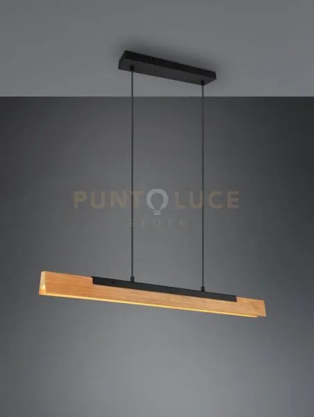 Kerala sospensione led 25w  3000lm, 3000k legno naturale e metallo ...