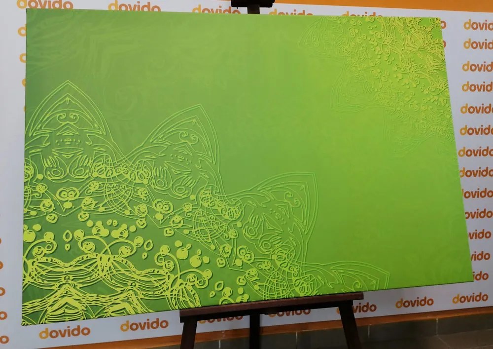 Stampa su tela – Elementi moderni di Mandala in sfumature di verde