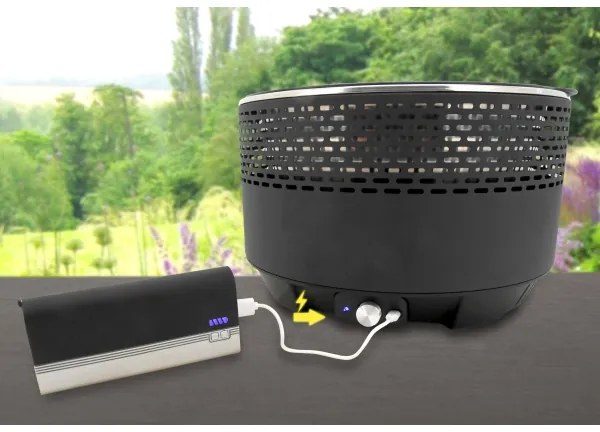 Griglia a carbone da tavolo 4xAA/USB nera