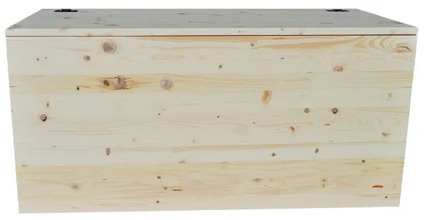 Cassapanca pouf contenitore in legno massello NATURALE cm 98