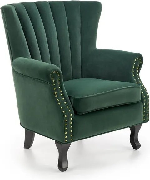 Poltrona Titan in velluto verde - H87 cm