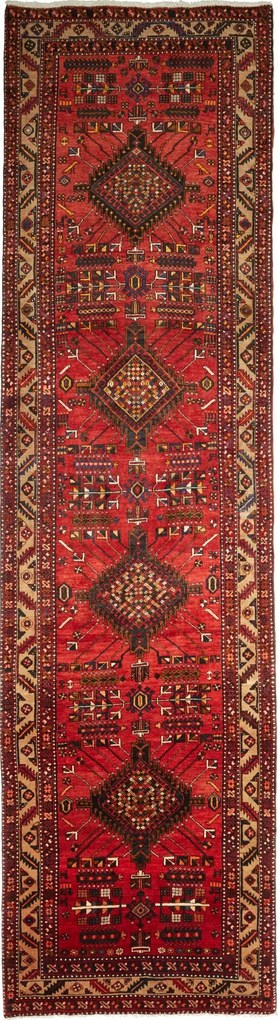 Tabriz Tappeto persiano 120x430 Rosso (Iran) Annodato A Mano
