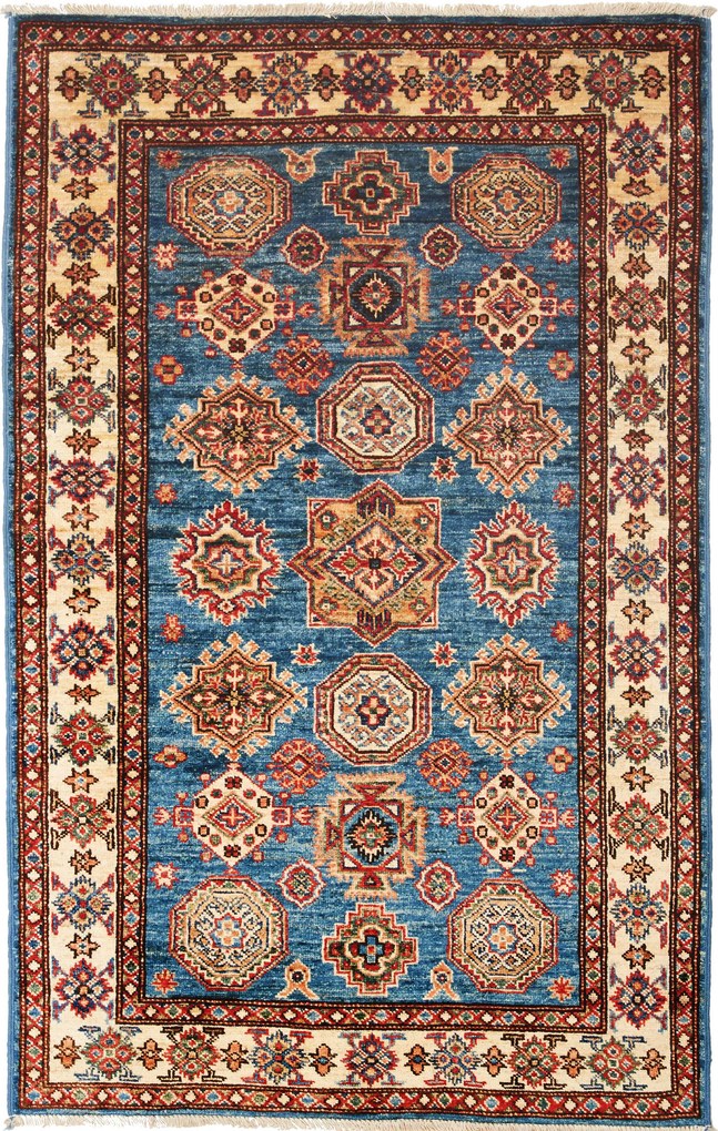 Kazak Tappeto orientale 150x100 Blu (Pakistan) Annodato A Mano