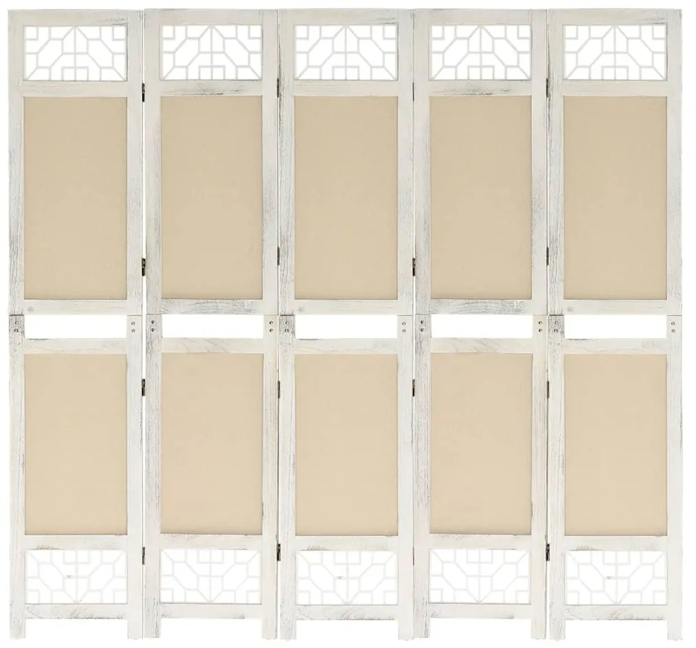 Divisorio A 5 Pannelli Crema 175x165 Cm İn Tessuto /