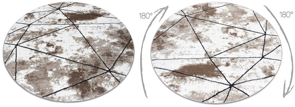Tappeto moderno COZY Polygons Cerchio, geometrico, triangoli - Structural due livelli di pile maro