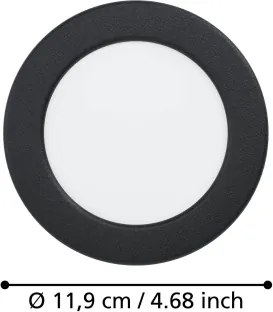 Eglo 901413-LED Lampada da incasso per controsoffitto per bagno FUEVA LED/6,3W/230V Ø 11,9 cm IP44 nero