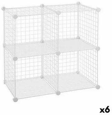 Scaffale Confortime Bianco Griglia 4 compartimenti 35 x 35 cm (6 Unità)