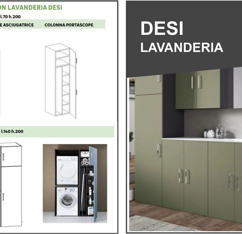 Anta per mobile lavanderia grigio carbone L 35 x H 110 x Sp 1.8 cm