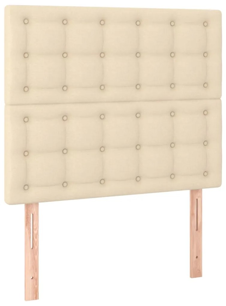 Testiera a led crema 90x5x118/128 cm in tessuto
