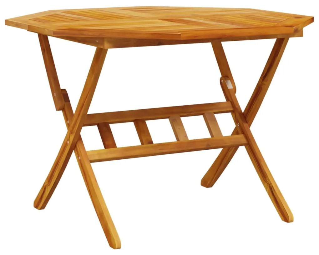 Set pranzo da giardino pieghevole 5pz legno massello di acacia