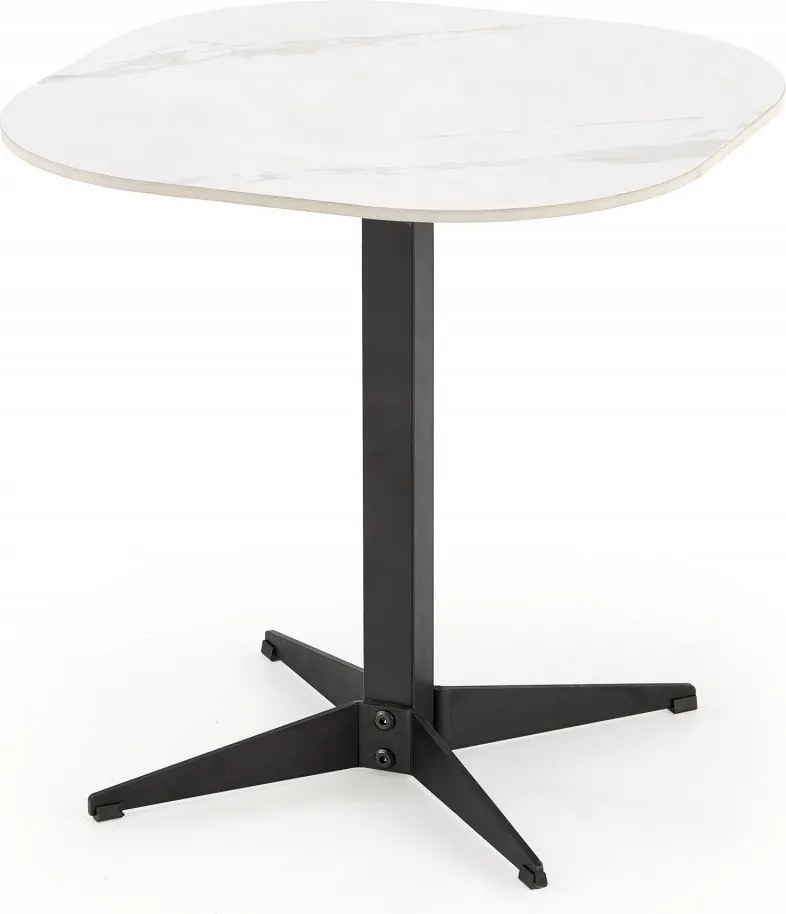 Tavolino da caffè Borna S effetto marmo bianco/nero - L50 cm