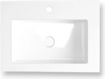 Lavabo 50x36 cm in ceramica bianco compatto dal design moderno