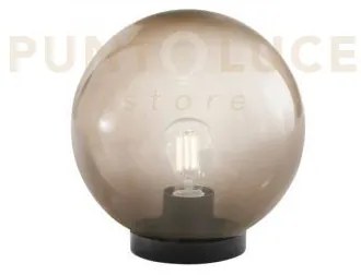 Lumetto polly sfera grigio montatura nera 1 luce attacco e27 ip44 2...