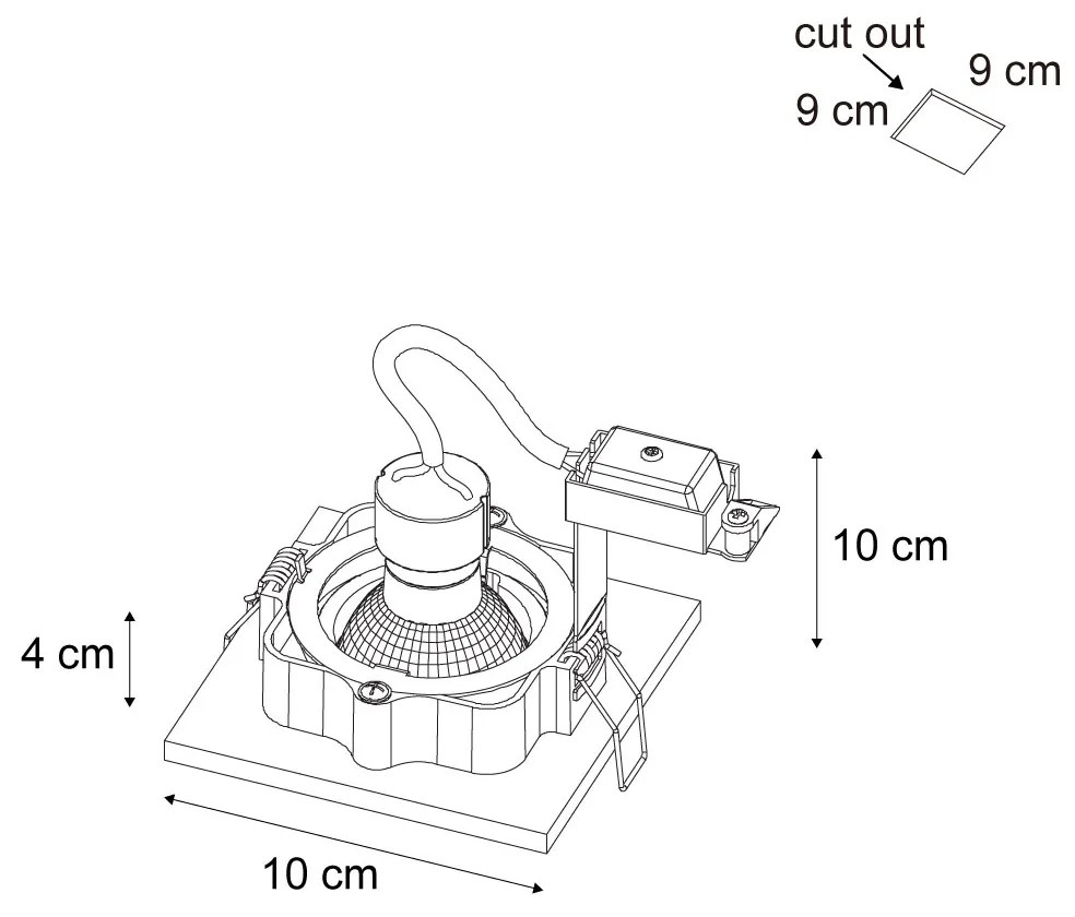 Set di 6 faretti da incasso moderni beige GU10 50mm orientabili e inclinabili - Qure