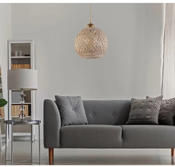 Lampadario su corda JUTE 1xE27/60W/230V beige