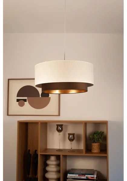 Lampadario a sospensione con cavo NATIA 1xE27/60W/230V bianco/marrone