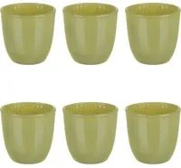 Servizio 6 bicchieri verde opaco in vetro