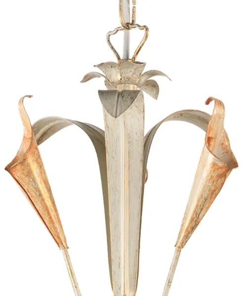 ONLI - Lampadario a sospensione con catena LUCREZIA 5xE14/6W/230V color crema