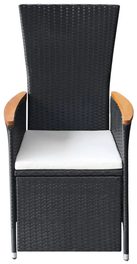 Set da pranzo da giardino 9 pz con cuscini nero